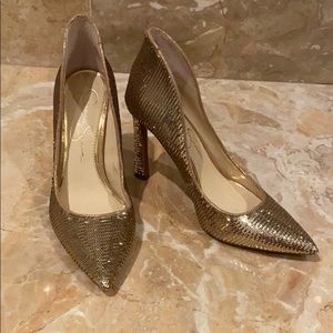 Gold Sequin Pumps